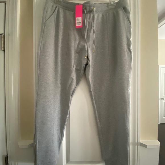 Lilly Pulitzer Evia Shimmer Terry Pant NWT Heathered Seaside Grey XL - Picture 1 of 3